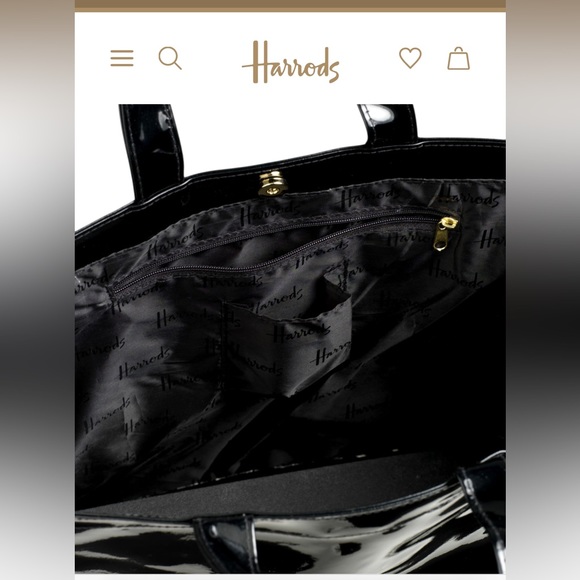 Harrods black pattern bag from London England - Picture 5 of 9